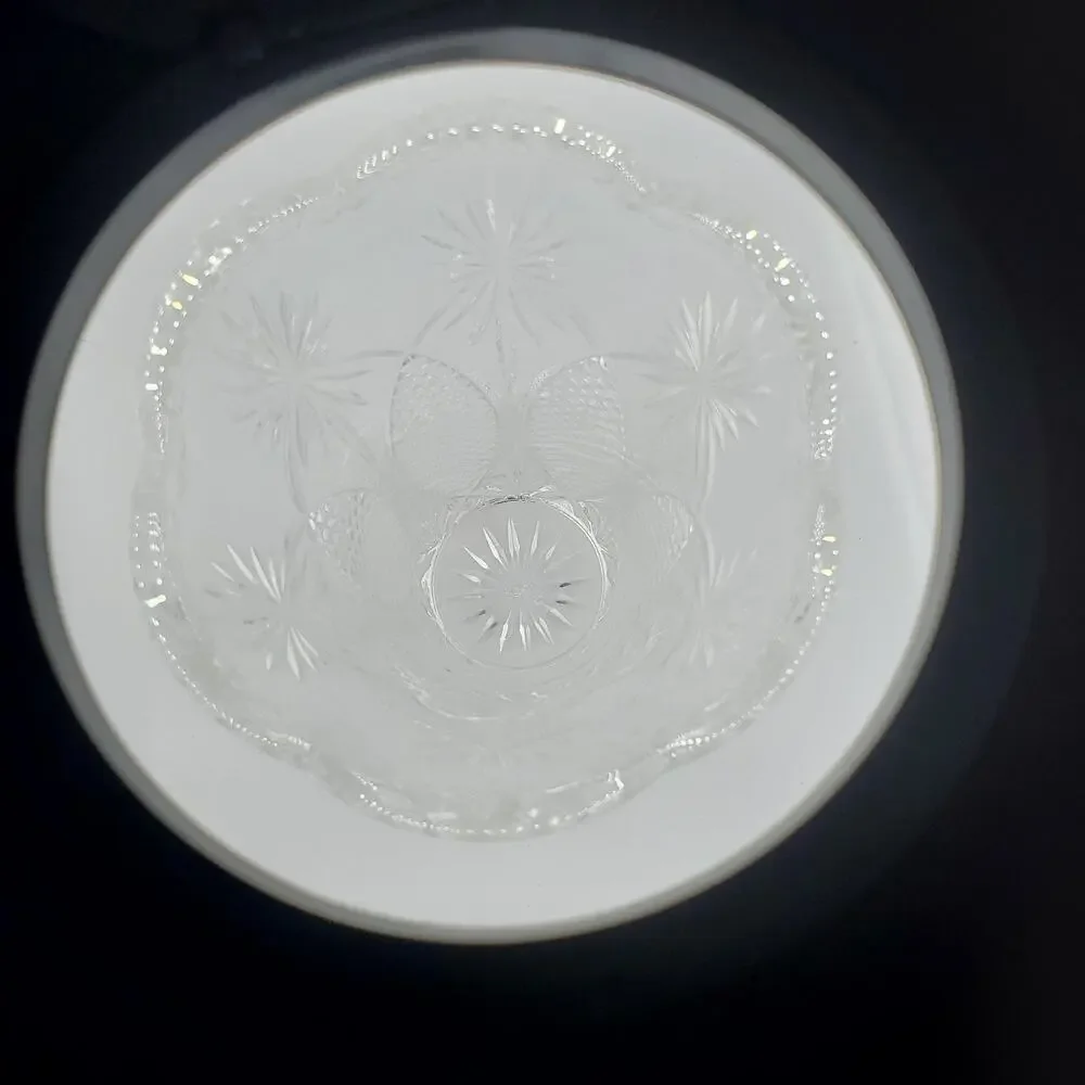 Vintage Royal Crystal Rock Dorico 24% Lead Crystal Vase RCR Italy Heavy Hob Nail